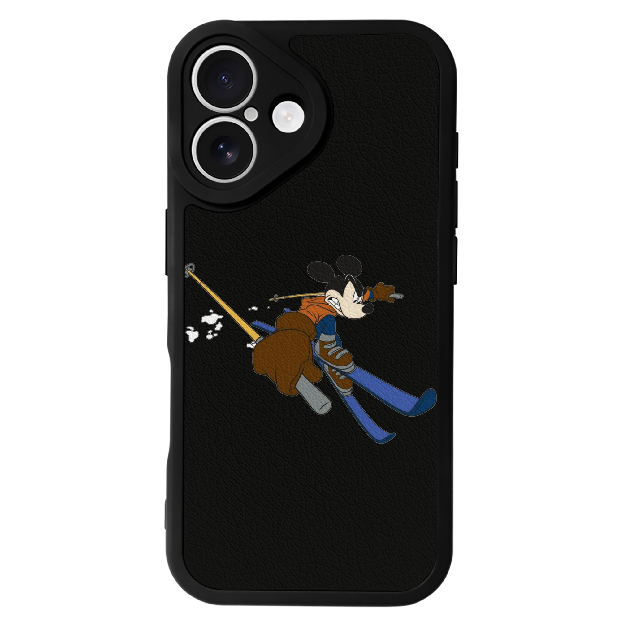 （画像用） ミッキーマウス Mickey Mouse 【iPhone 16シリーズ対応】シリコンスマホケース（レザー調） 材質：シリコン